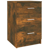 Bed Cabinet Smoked Oak 40x40x63 cm Engineered Wood - Front View