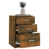 Bed Cabinet Smoked Oak 40x40x63 cm Engineered Wood - 45-Degree Angle