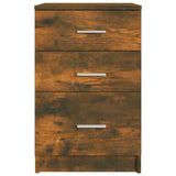 Bed Cabinet Smoked Oak 40x40x63 cm Engineered Wood - Rear View