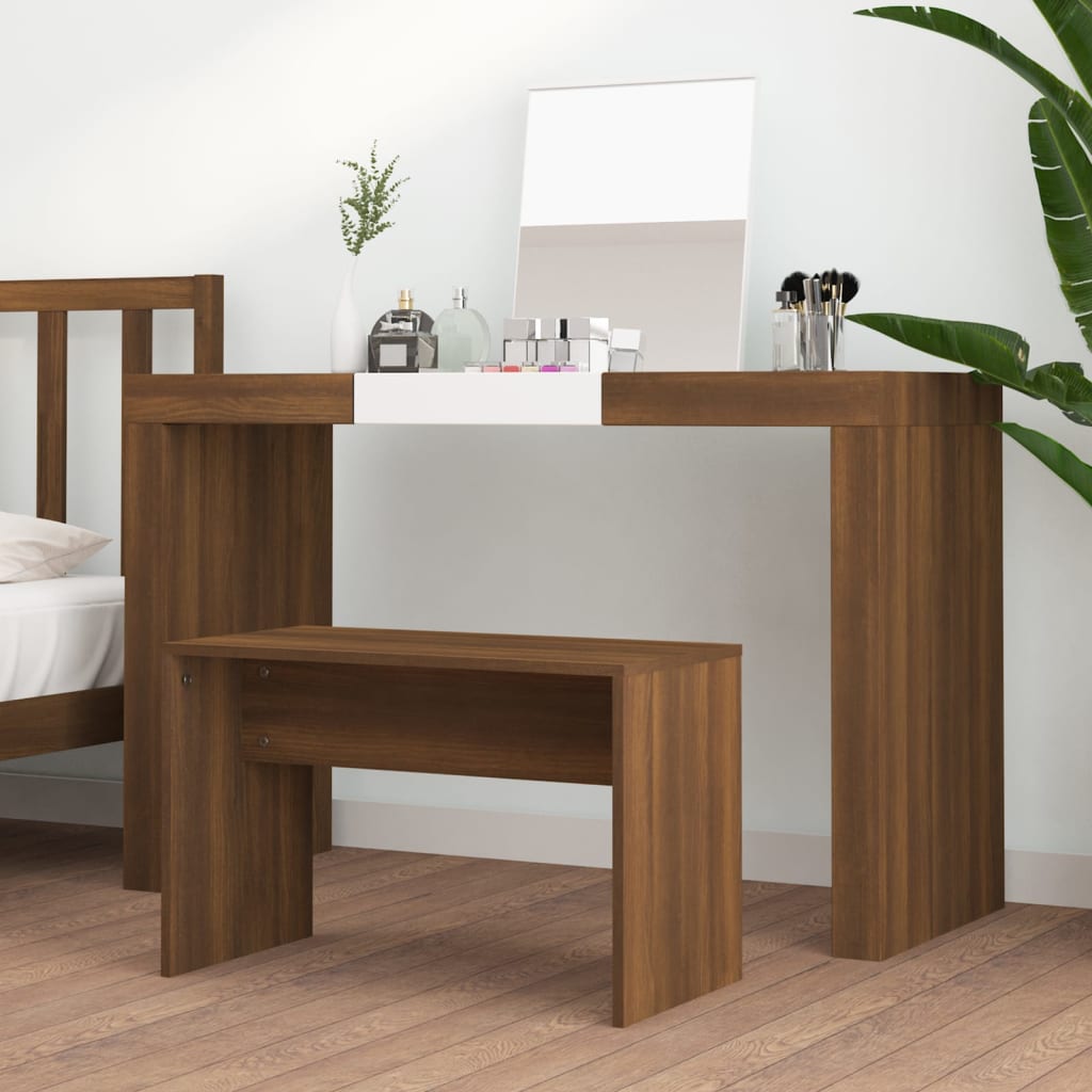 Dressing Stool Brown Oak 70x35x45 cm Engineered Wood