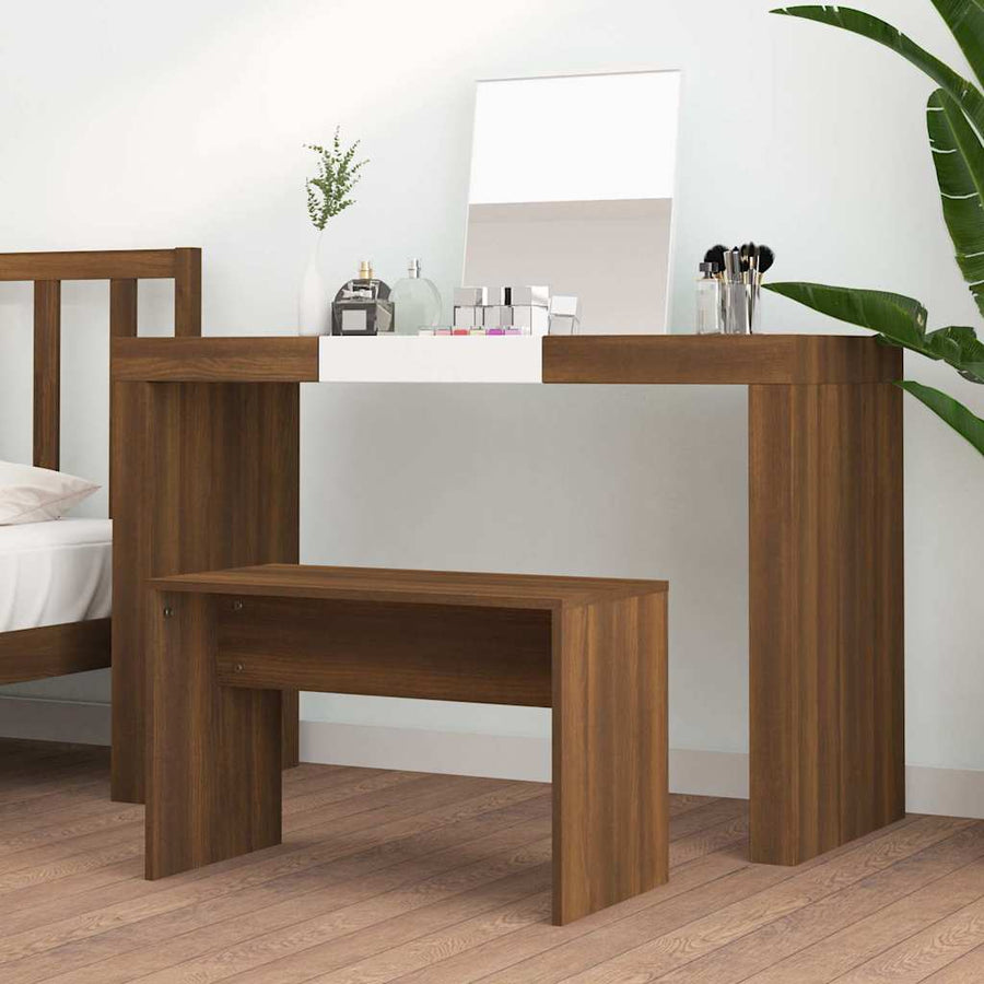 Dressing Stool Brown Oak 70x35x45 cm Engineered Wood