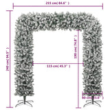 Christmas Tree Arch with Flocked Snow 240 cm - Rear View