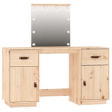 Dressing Table Set with LED Solid Wood Pine - Rear View