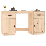 Desk with Cabinets 135x50x75 cm Solid Wood Pine - Top-Down View
