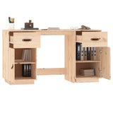 Desk with Cabinets 135x50x75 cm Solid Wood Pine - 45-Degree Angle