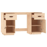 Desk with Cabinets 135x50x75 cm Solid Wood Pine - Rear View