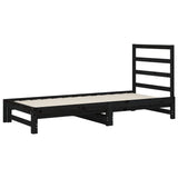 Pull-out Day Bed without Mattress Black 2x(90x190) cm - Top-Down View
