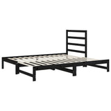 Pull-out Day Bed without Mattress Black 2x(90x190) cm - 45-Degree Angle