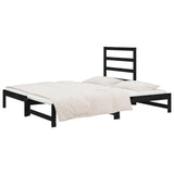 Pull-out Day Bed without Mattress Black 2x(90x190) cm - Close-Up Angle