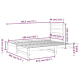 Pull-out Day Bed without Mattress Black 2x(90x190) cm - Extra Image