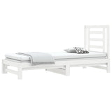 Pull-out Day Bed without Mattress White 2x(90x190) cm - Side View