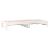 Pull-out Day Bed without Mattress White 2x(90x190) cm - 45-Degree Angle
