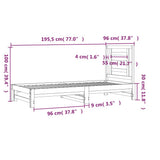 Pull-out Day Bed without Mattress White 2x(90x190) cm