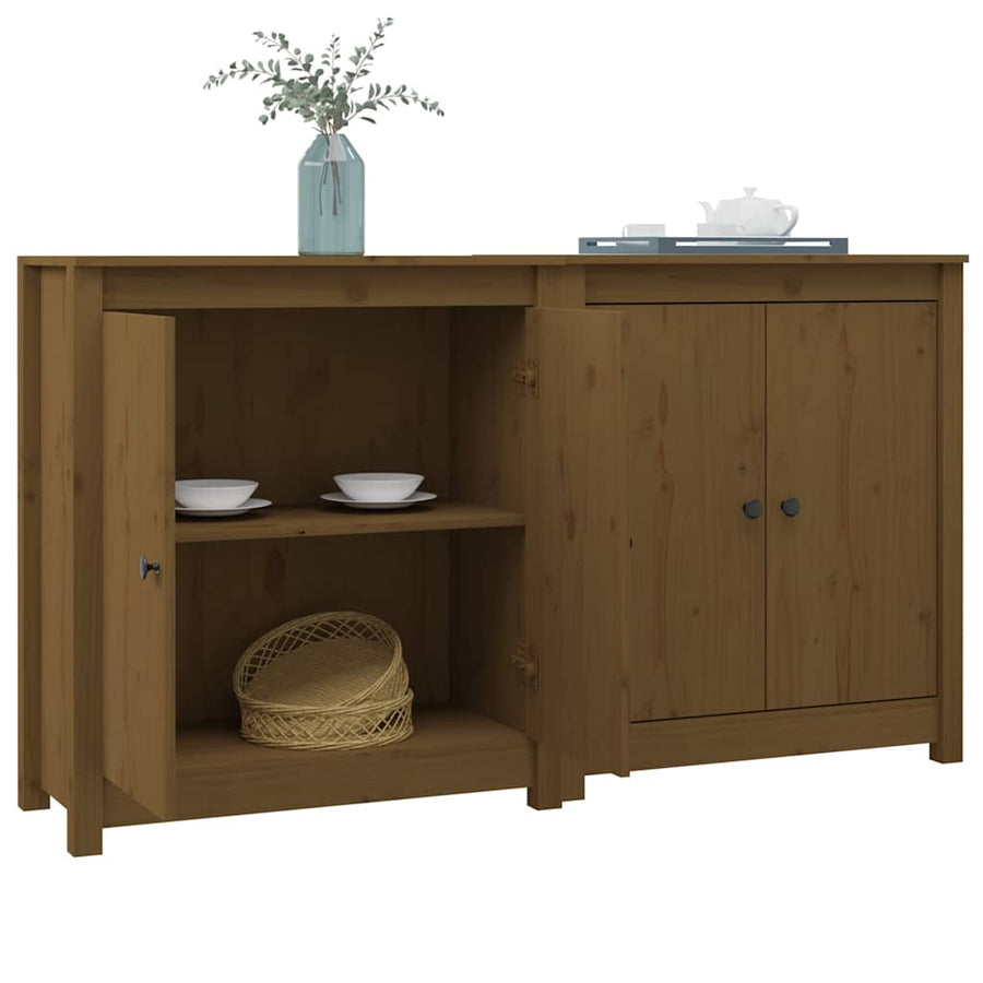 Sideboards 2 pcs Honey Brown 70x35x80 cm Solid Wood Pine