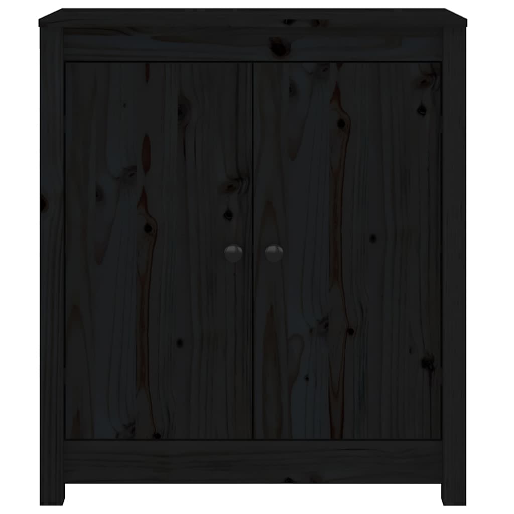 Sideboards 2 pcs Black 70x35x80 cm Solid Wood Pine