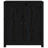 Sideboards 2 pcs Black 70x35x80 cm Solid Wood Pine