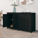 Sideboards 2 pcs Black 70x35x80 cm Solid Wood Pine