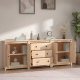 Sideboard 210x35x80 cm Solid Wood Pine - Side View
