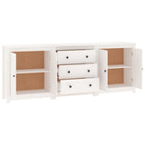 Sideboard White 210x35x80 cm Solid Wood Pine - 45-Degree Angle