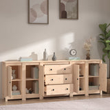 Sideboard 230x35x80 cm Solid Wood Pine - Side View