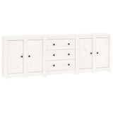 Sideboard White 230x35x80 cm Solid Wood Pine