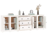 Sideboard White 230x35x80 cm Solid Wood Pine - Top-Down View