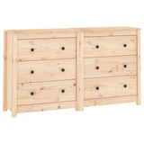 Sideboard 140x35x80 cm Solid Wood Pine - Front View