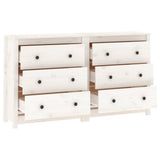 Sideboard White 140x35x80 cm Solid Wood Pine