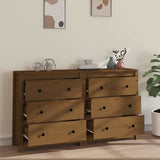 Sideboard Honey Brown 140x35x80 cm Solid Wood Pine