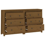 Sideboard Honey Brown 140x35x80 cm Solid Wood Pine