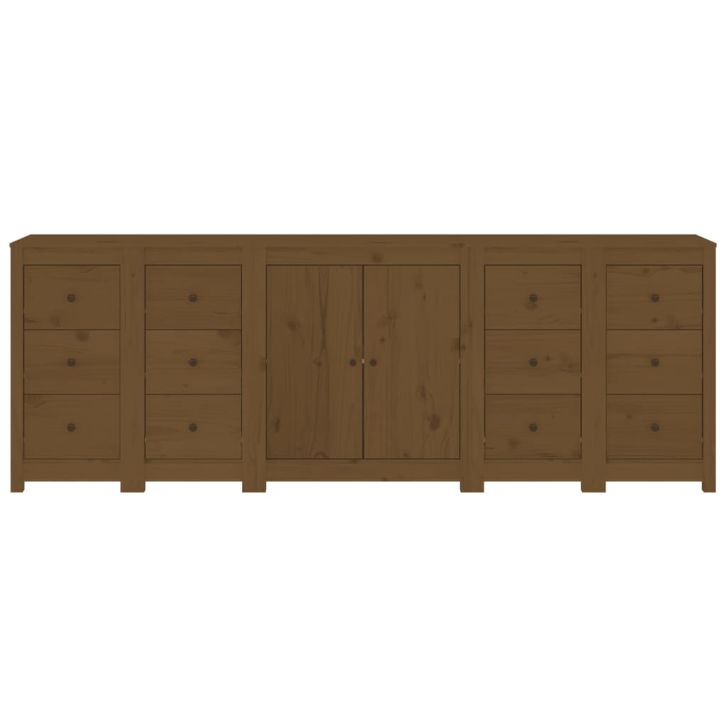 Sideboard Honey Brown 230x35x80 cm Solid Wood Pine