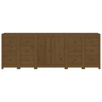 Sideboard Honey Brown 230x35x80 cm Solid Wood Pine