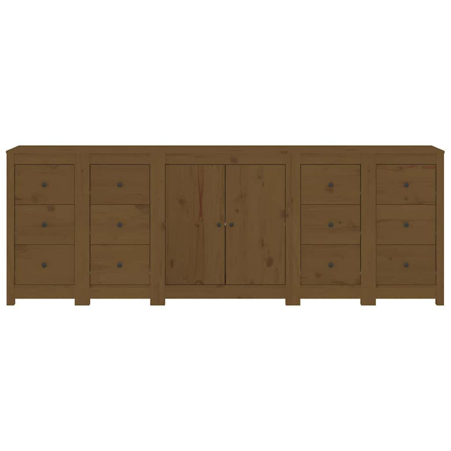 Sideboard Honey Brown 230x35x80 cm Solid Wood Pine