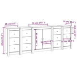 Sideboard Honey Brown 230x35x80 cm Solid Wood Pine