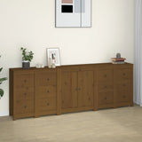 Sideboard Honey Brown 230x35x80 cm Solid Wood Pine