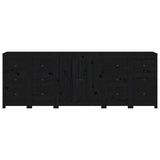 Sideboard Black 230x35x80 cm Solid Wood Pine