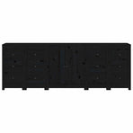 Sideboard Black 230x35x80 cm Solid Wood Pine