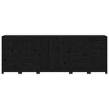 Sideboard Black 230x35x80 cm Solid Wood Pine - 45-Degree Angle