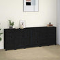 Sideboard Black 230x35x80 cm Solid Wood Pine