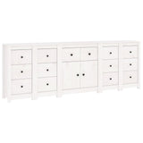 Sideboard White 230x35x80 cm Solid Wood Pine