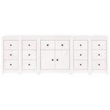 Sideboard White 230x35x80 cm Solid Wood Pine