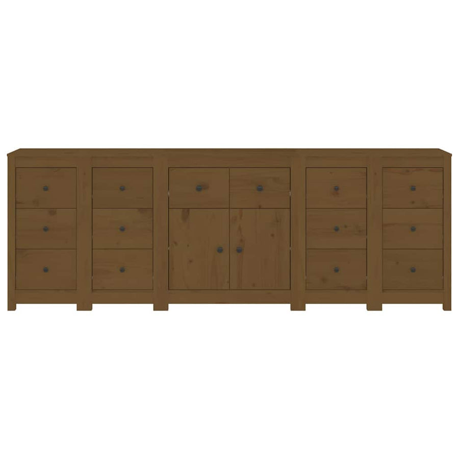 Sideboard Honey Brown 230x35x80 cm Solid Wood Pine