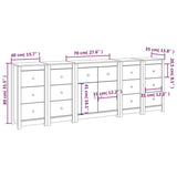 Sideboard Honey Brown 230x35x80 cm Solid Wood Pine