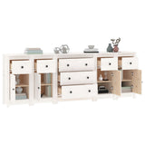 Sideboard White 230x35x80 cm Solid Wood Pine - Top-Down View
