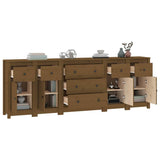 Sideboard Honey Brown 230x35x80 cm Solid Wood Pine - Top-Down View