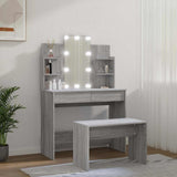 Dressing Table Set with LED Grey Sonoma Engineered Wood