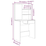 Dressing Table Set White 74.5x40x141 cm - Extra Image