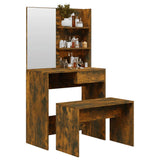 Dressing Table Set Smoked Oak 74.5x40x141 cm