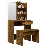 Dressing Table Set Smoked Oak 74.5x40x141 cm - Top-Down View
