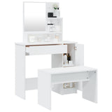 Dressing Table Set White 86.5x35x136 cm - Top-Down View